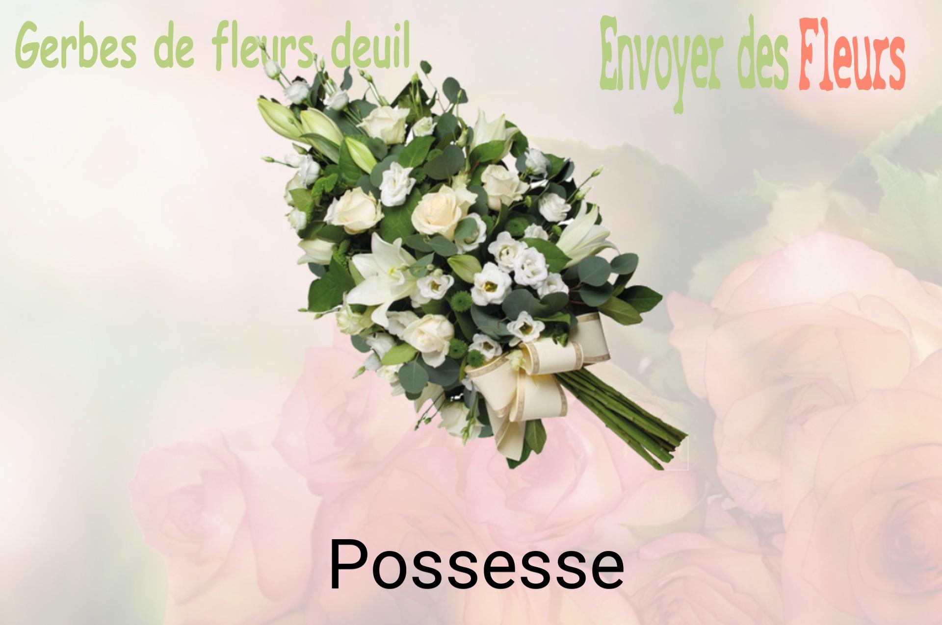 Gerbe de fleurs de deuil livrée à Possesse